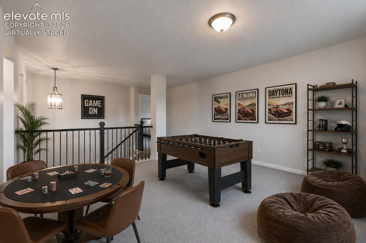 Virtually staged loft upstairs
