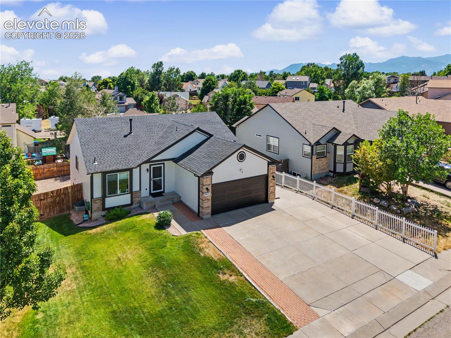 Aerial view of front