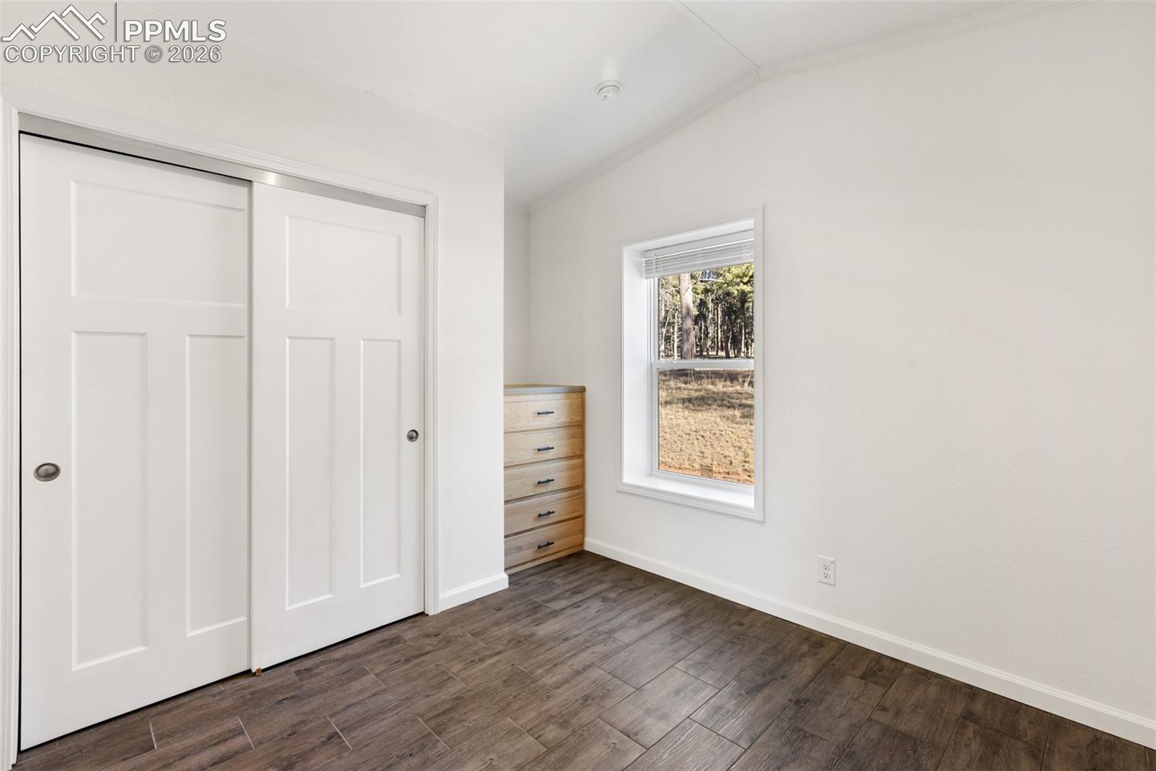Bedroom with closet and built in. 