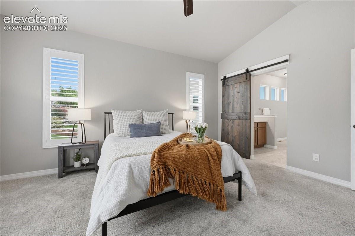 Barn door to the master bath!