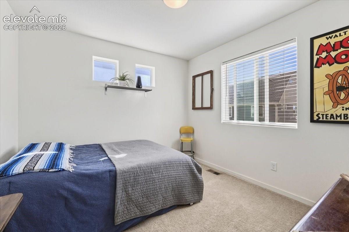 The second level includes two bedrooms.  