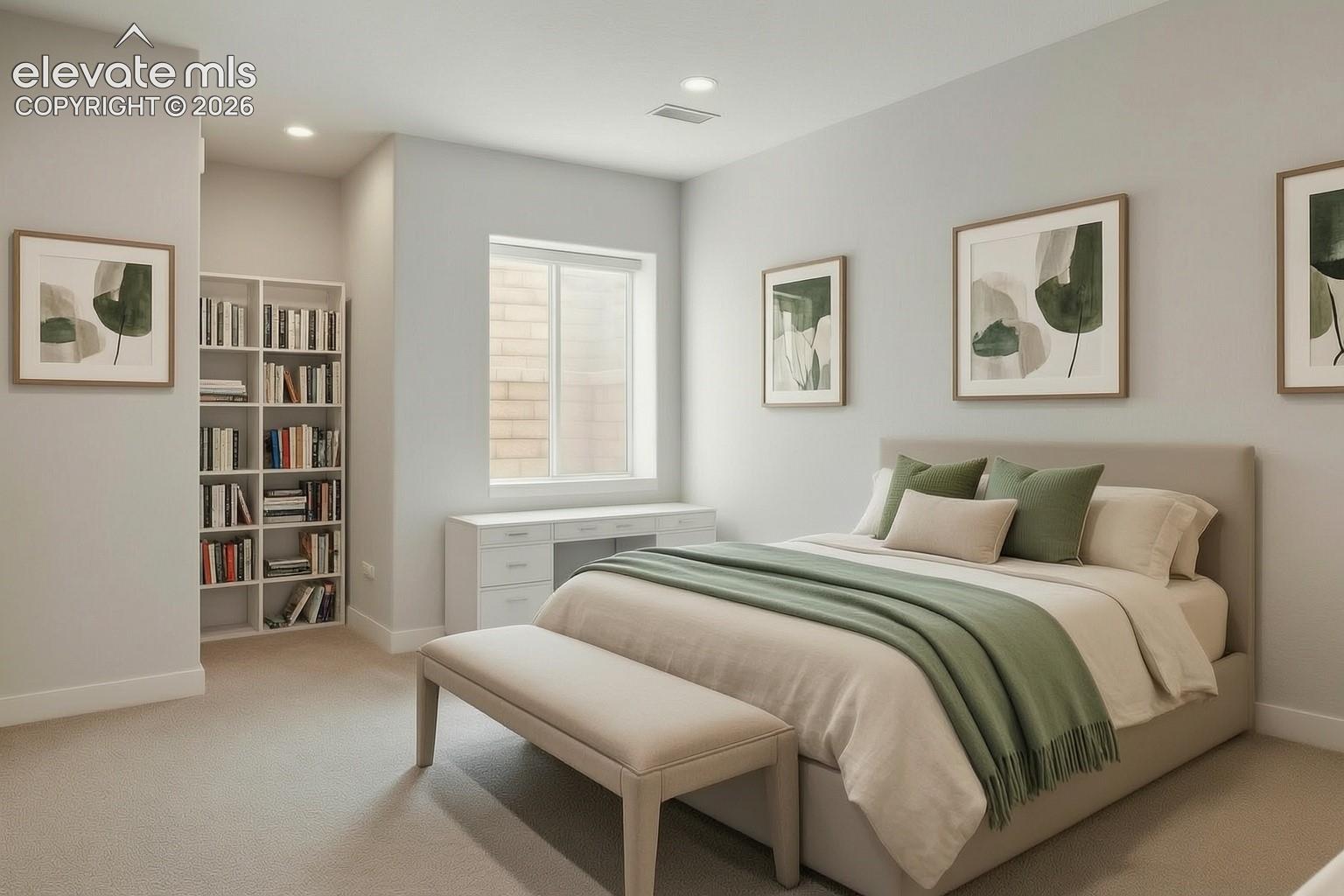 Bedroom virtually stages