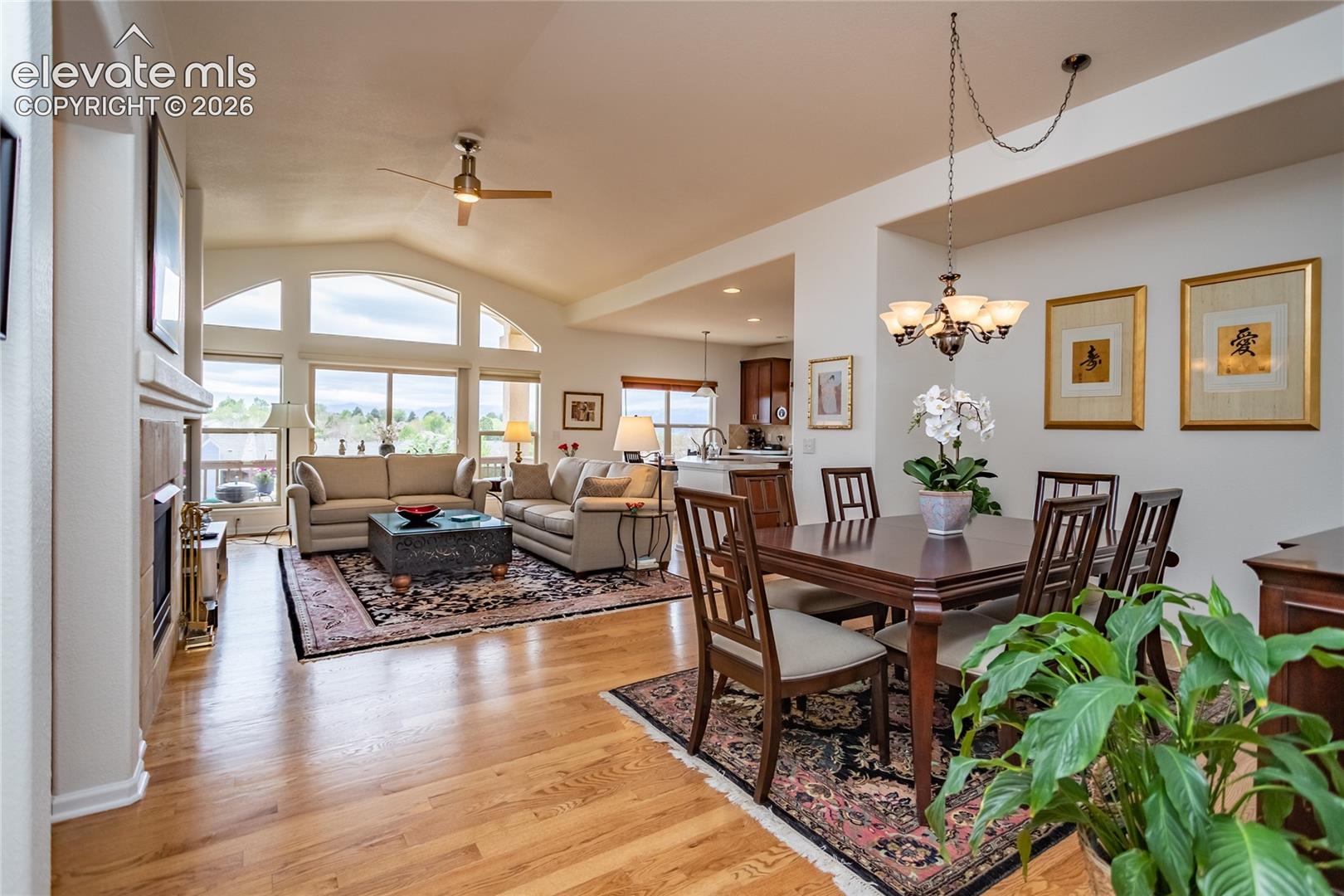 Open concept from dining room to living room to kitchen.  Great for entertaining!