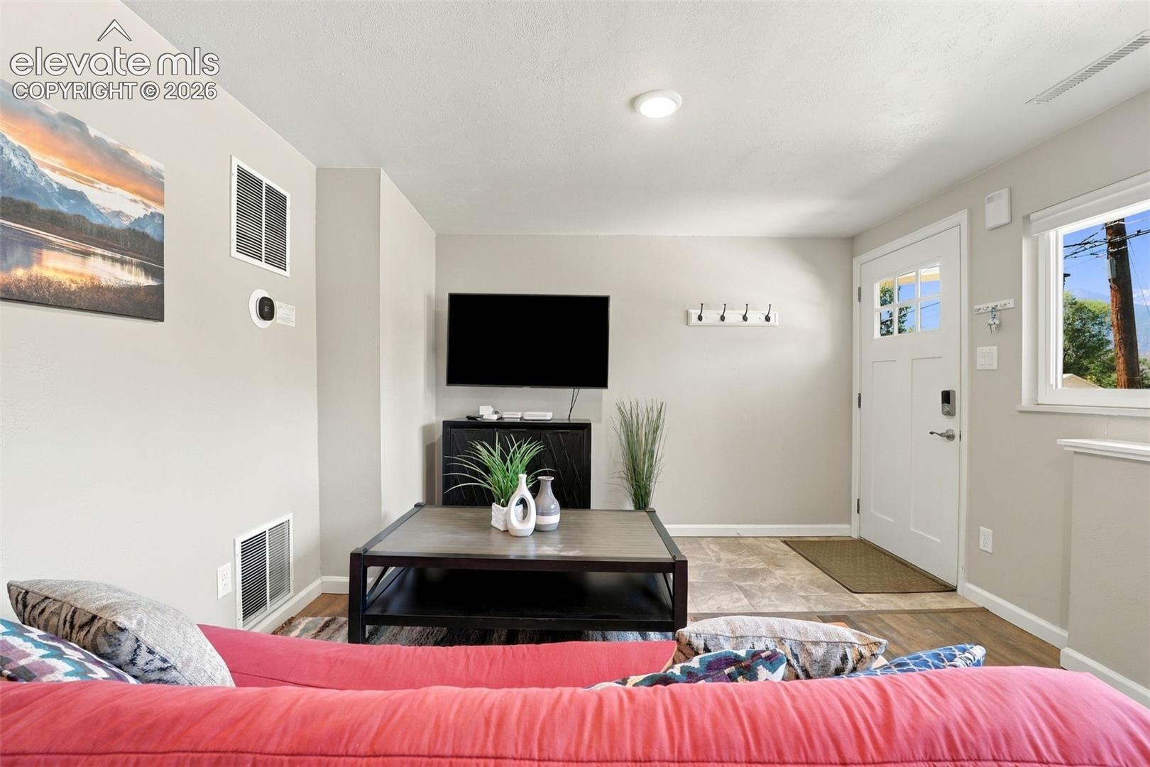Entry and living room in lower level