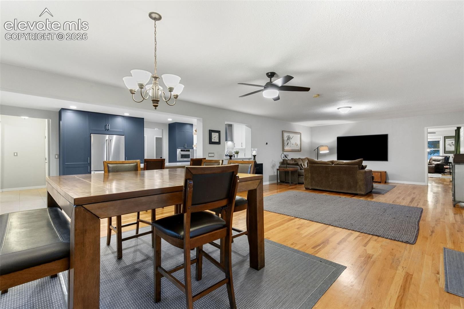 Wide Open Dining area to Living Room 