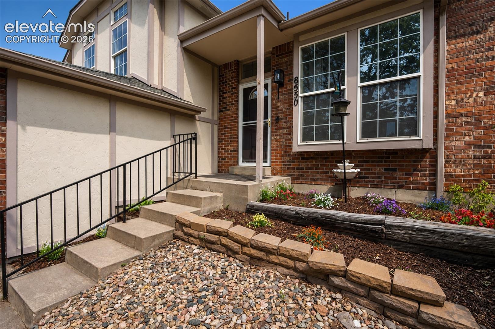 Front Entry with Garden Area.