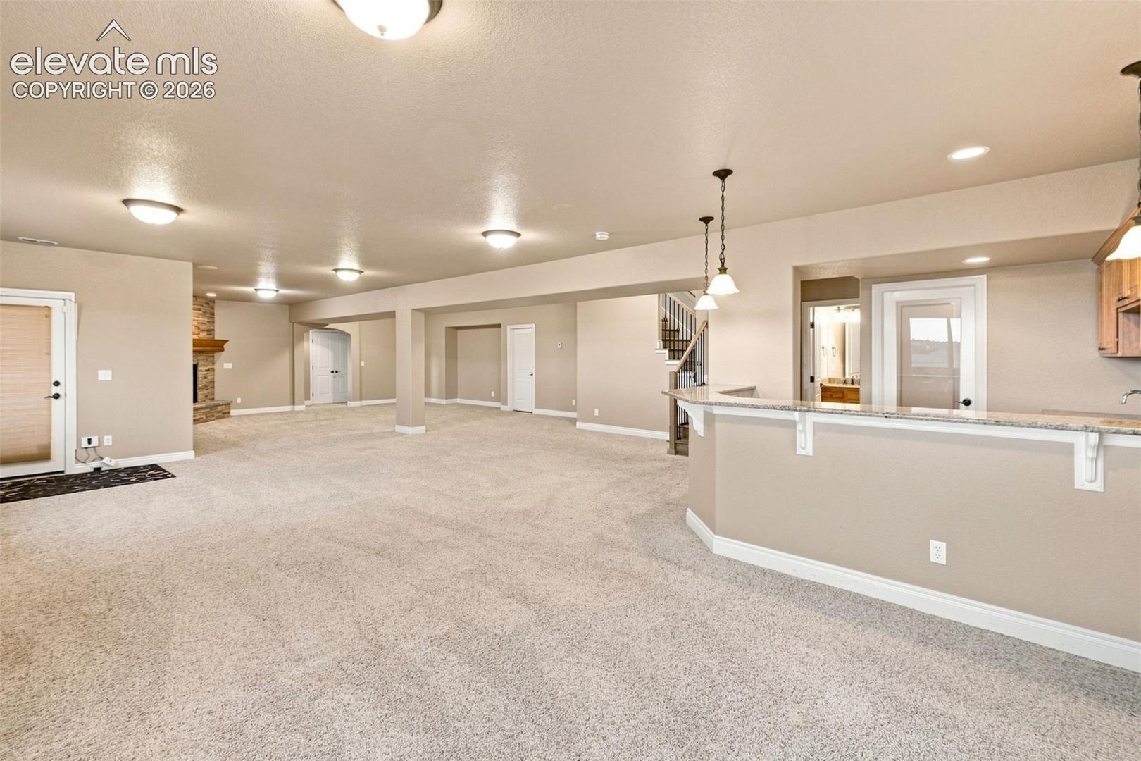 Huge gaming area and recreation room in the lower walkout level!