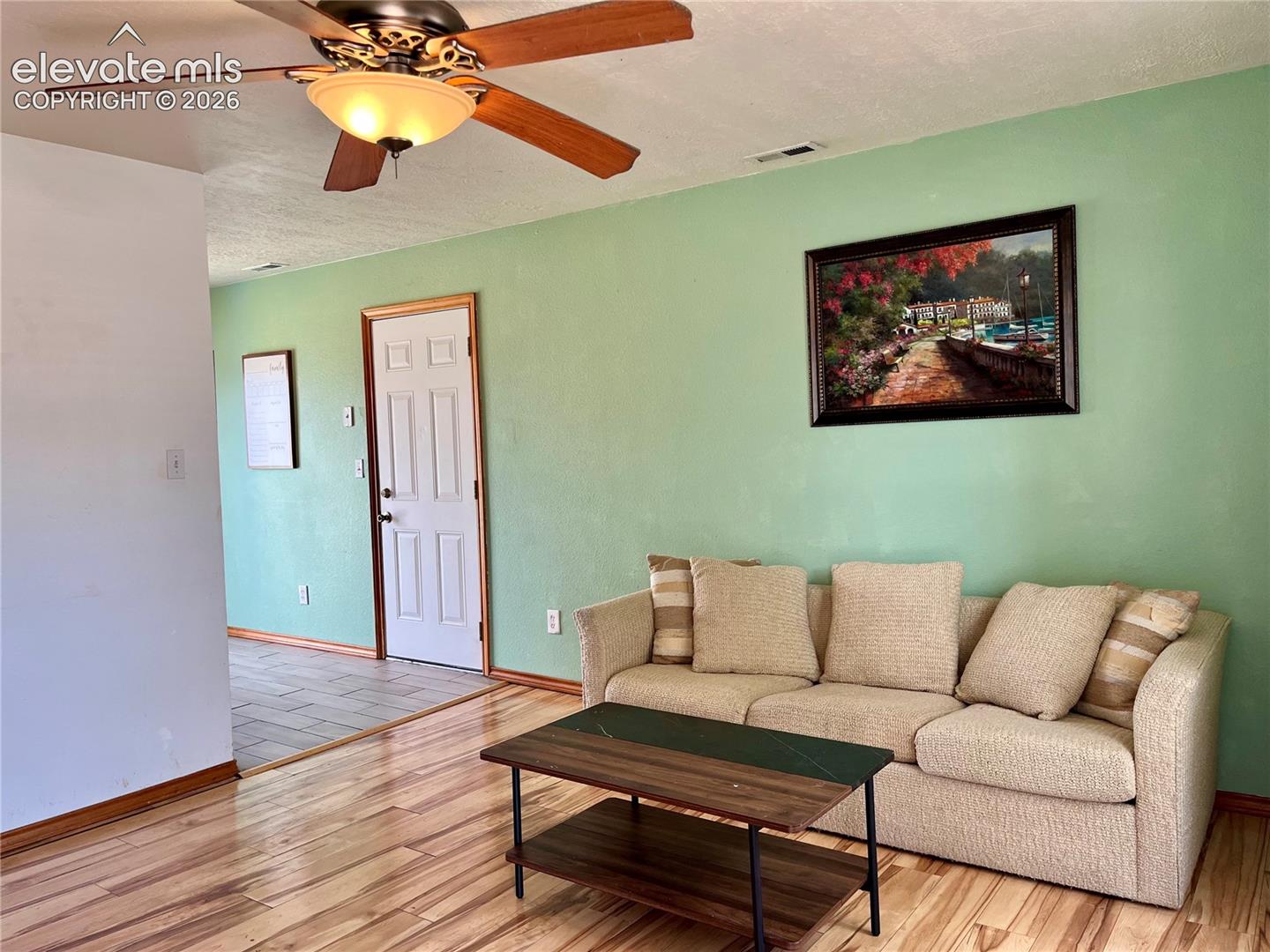 Open layout connecting living and dining spaces