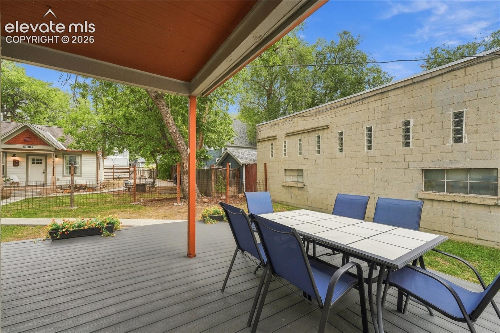 Deck and covered porch on the primary house.