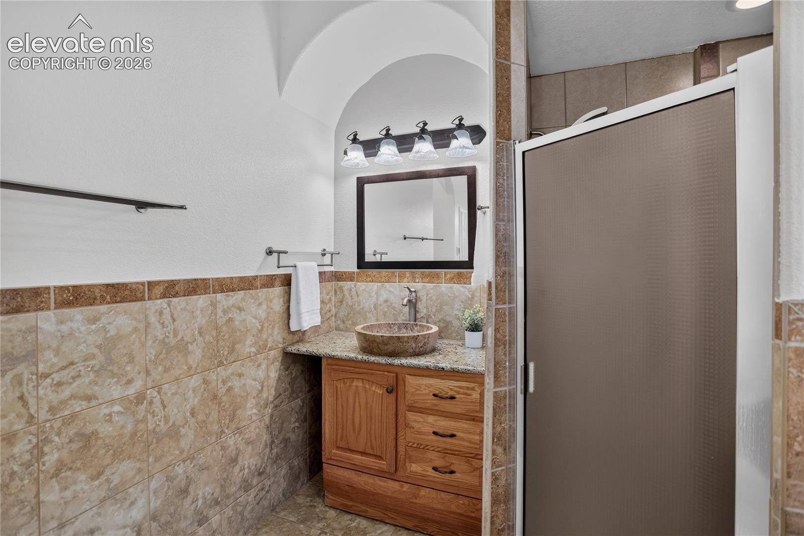 Separate vanities & walk-in shower