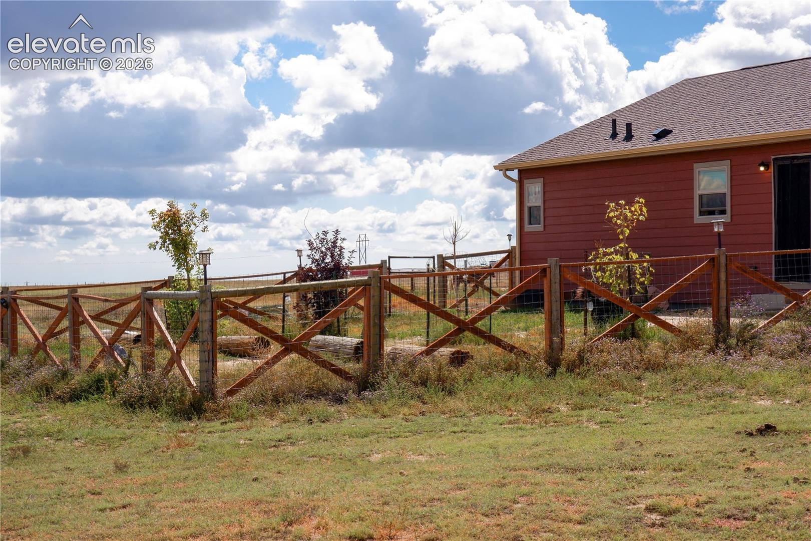 fenced backyard