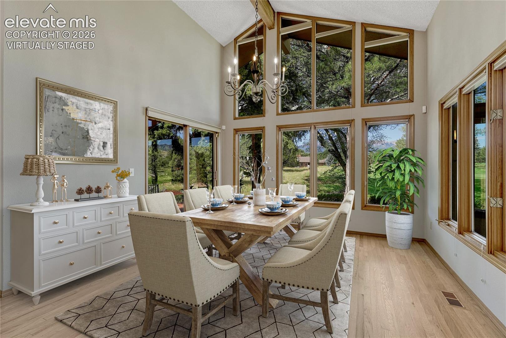 "Virtually Staged" Vaulted with Huge Windows to the Golf Course & Views