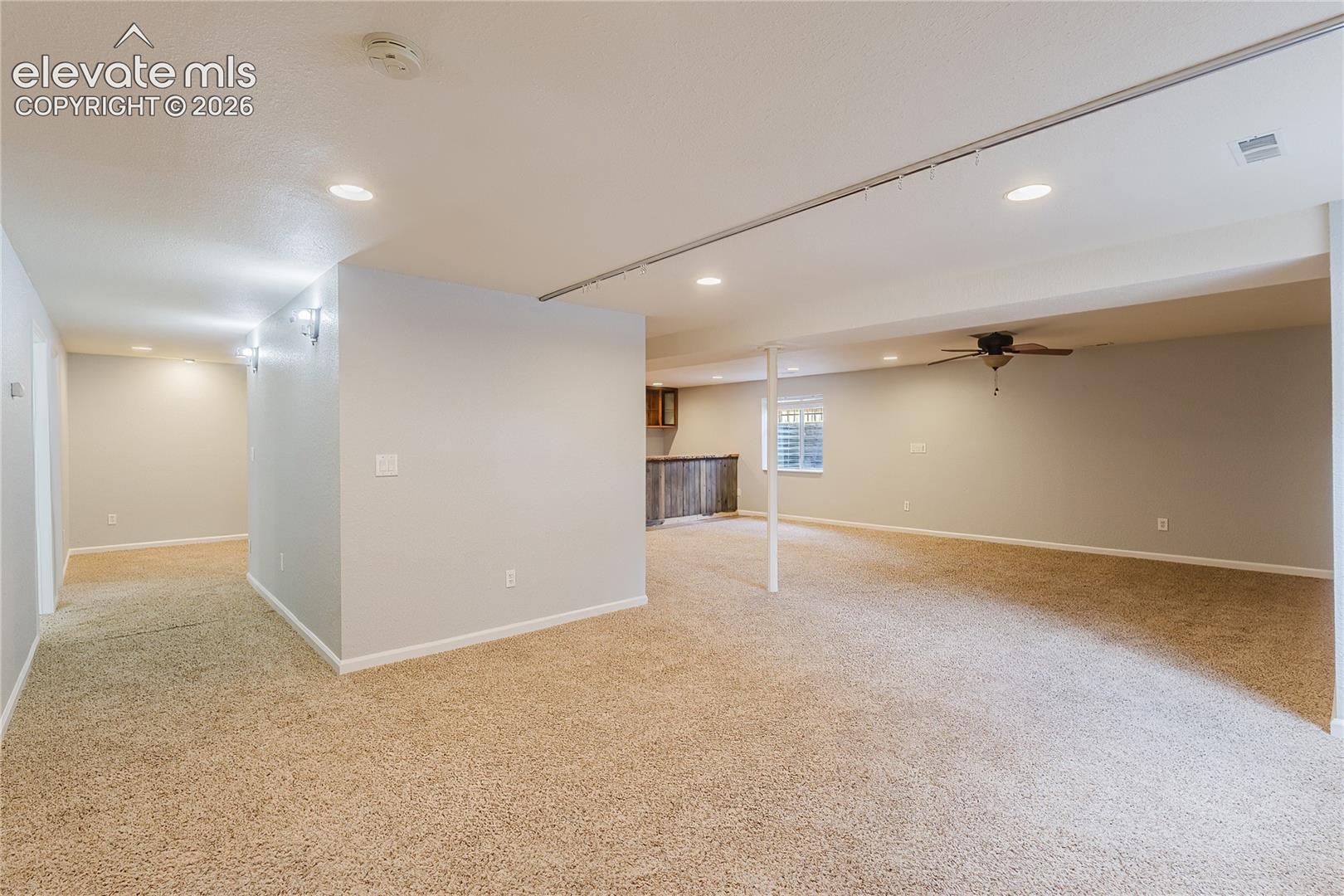 Recessed lighting and ceiling-mounted fan