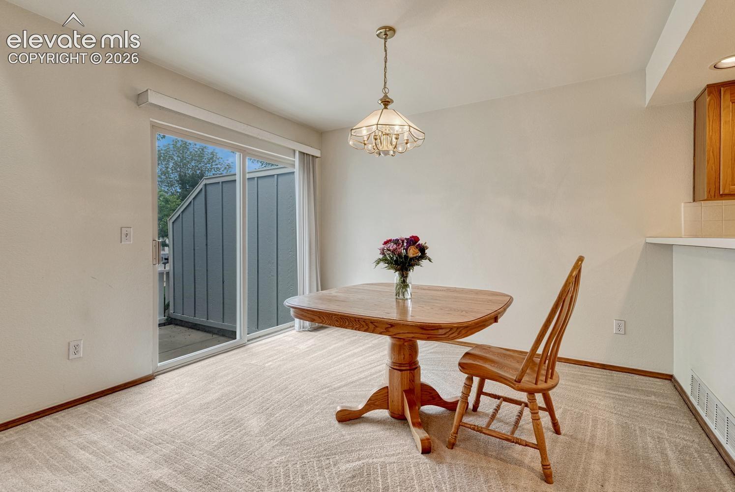 Dining room walks out to front patio