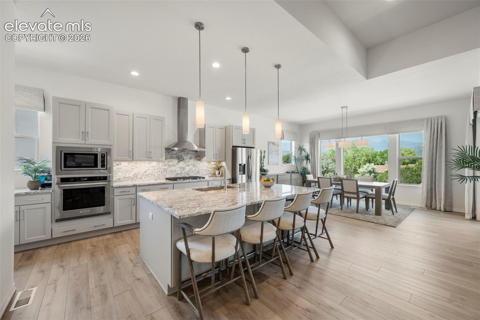 Open-concept kitchen and dining area 