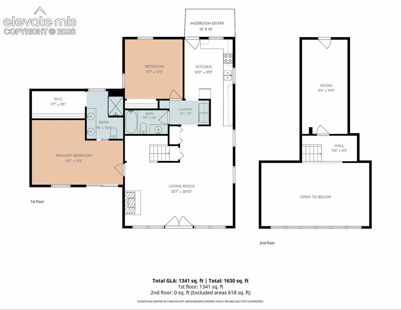 Note that the loft area sq footage is not included.  Not sure why.