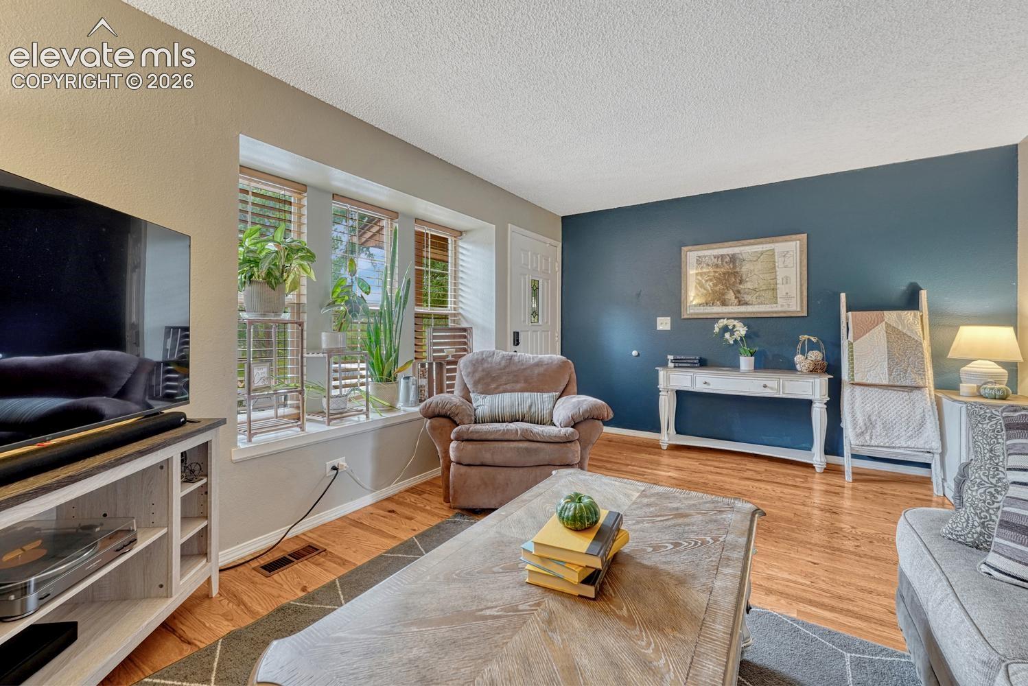 Large picture window lets in natural light