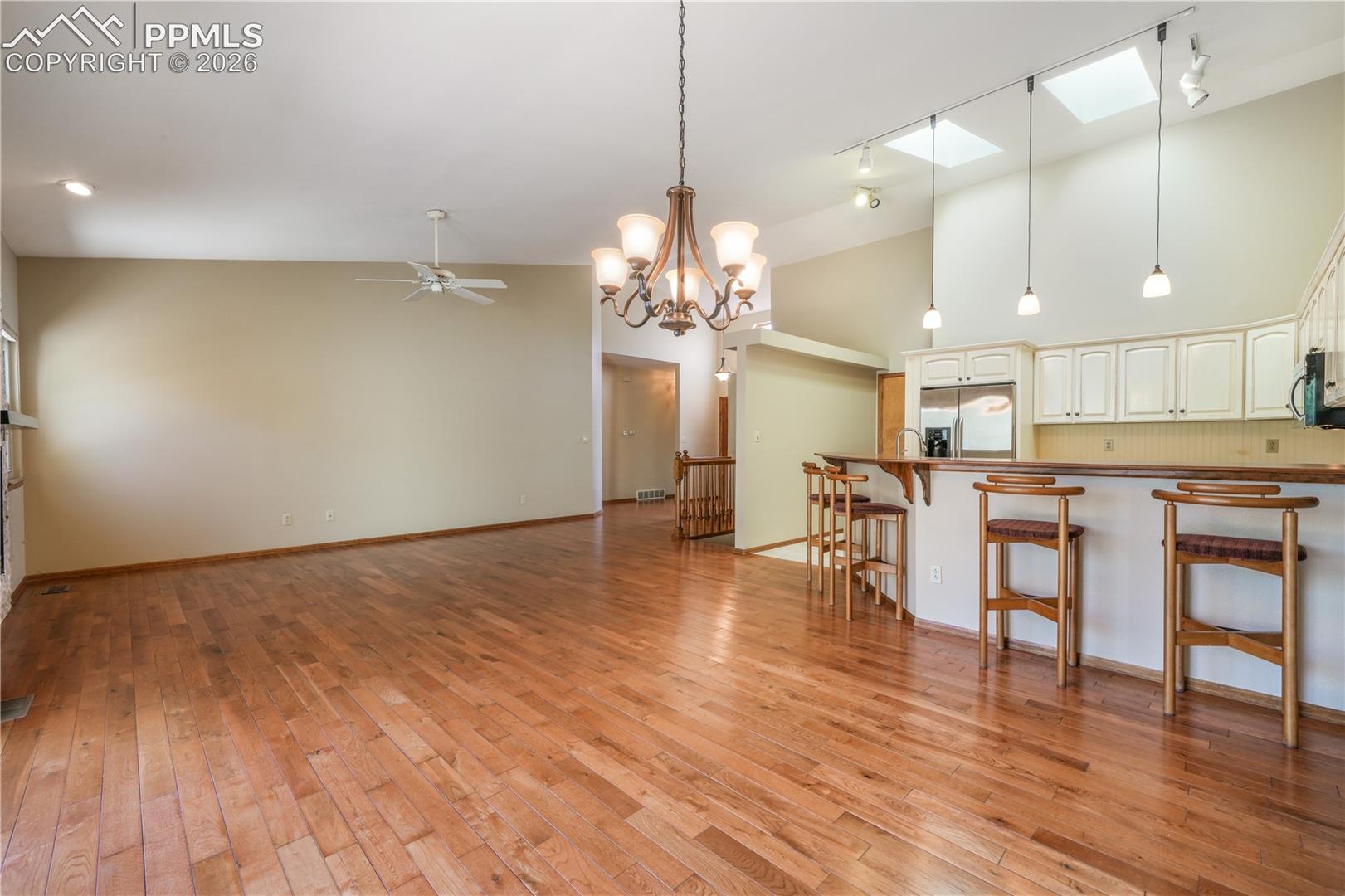 Dining area with hardwood floors