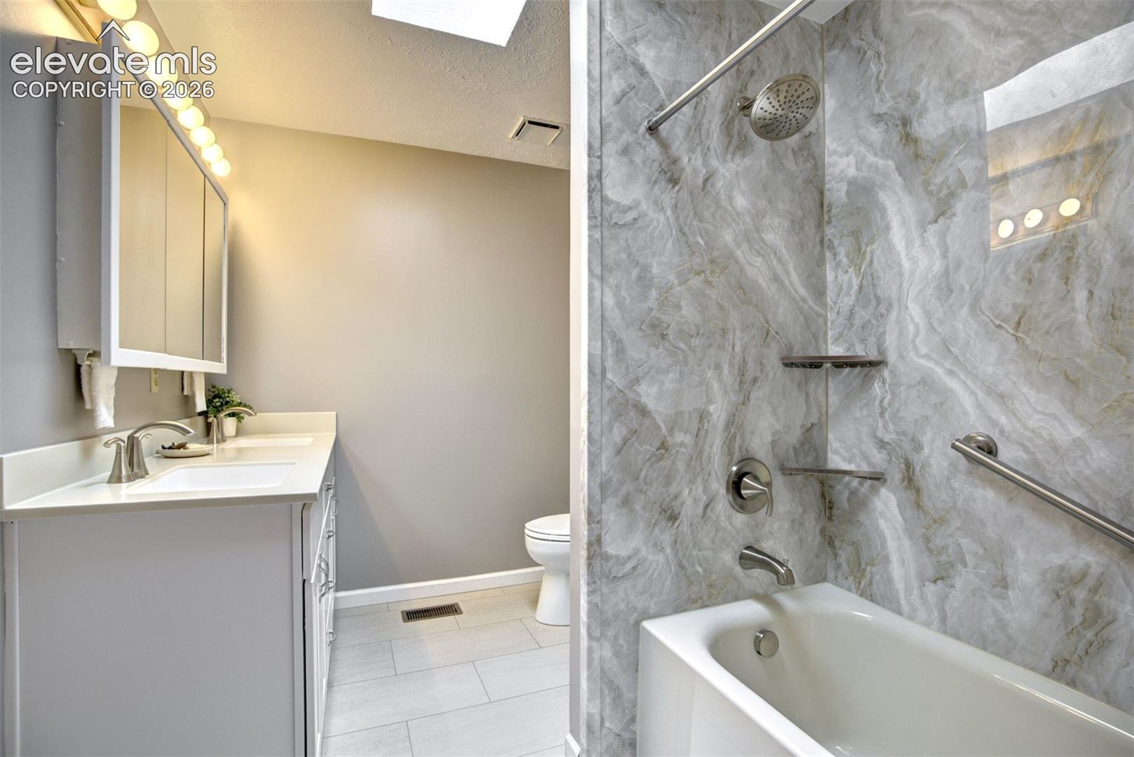 Brand new full bath, main level hallway