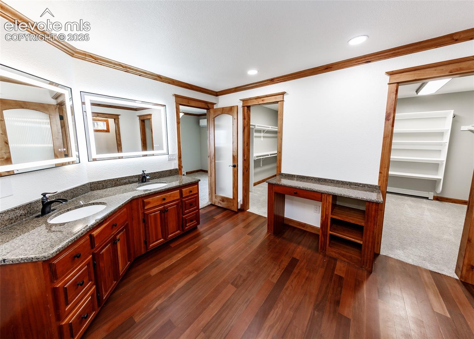 Master bathroom with 2 very large closets