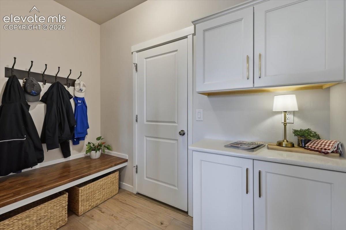 Garage door entry and drop zone 