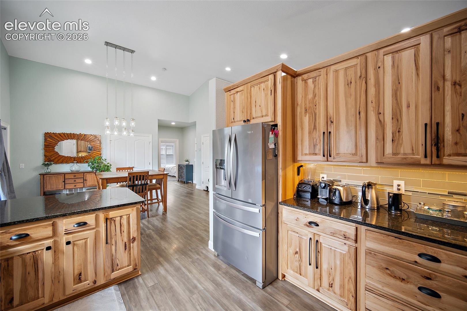 Stainless steel appliances and abundant cabinetry