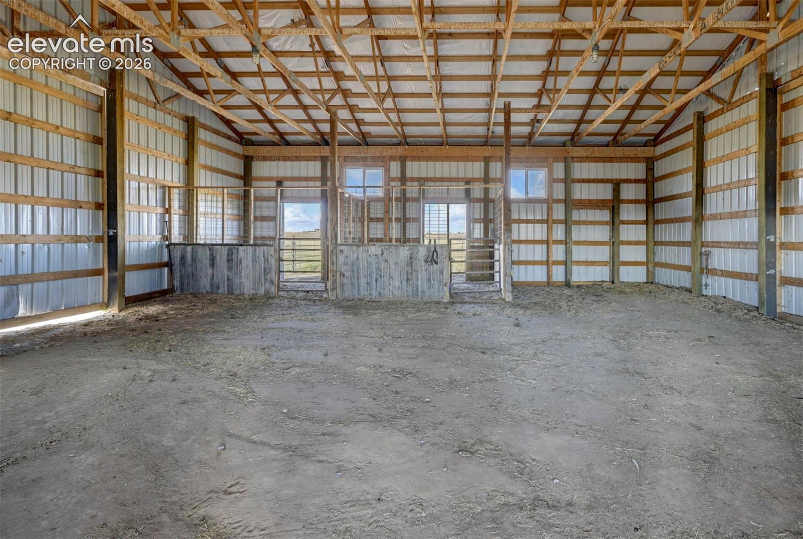 inside barn