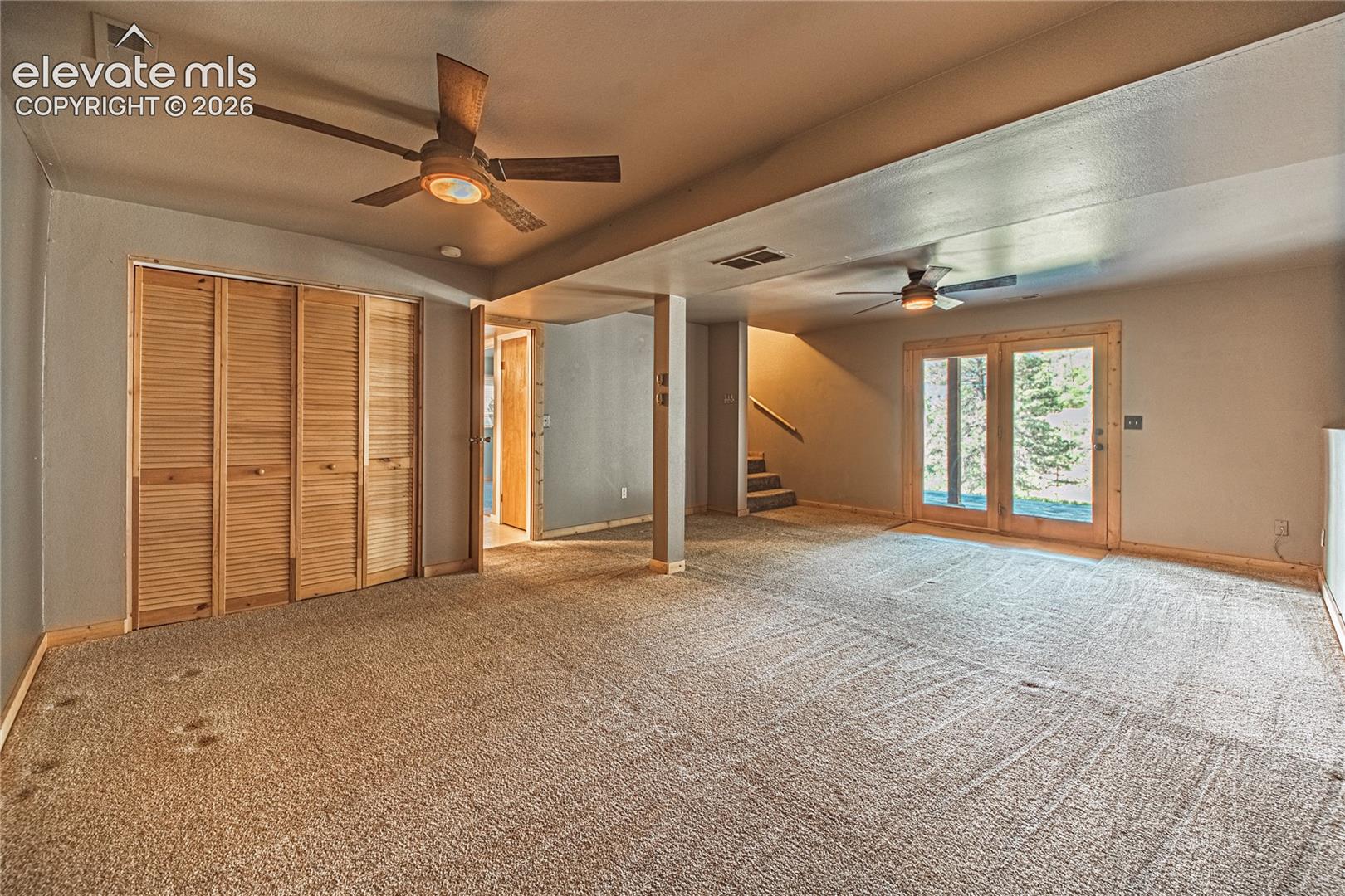Basement living room with walk-out