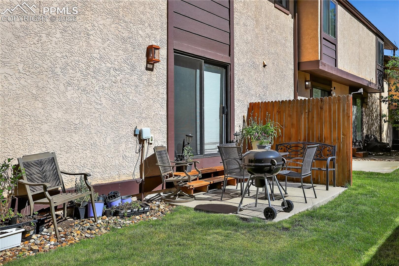 Privacy wall between patios