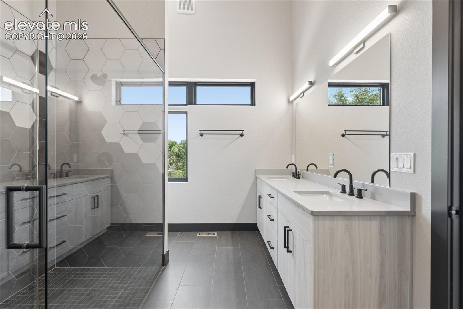7' Vanity with Double Lavatories