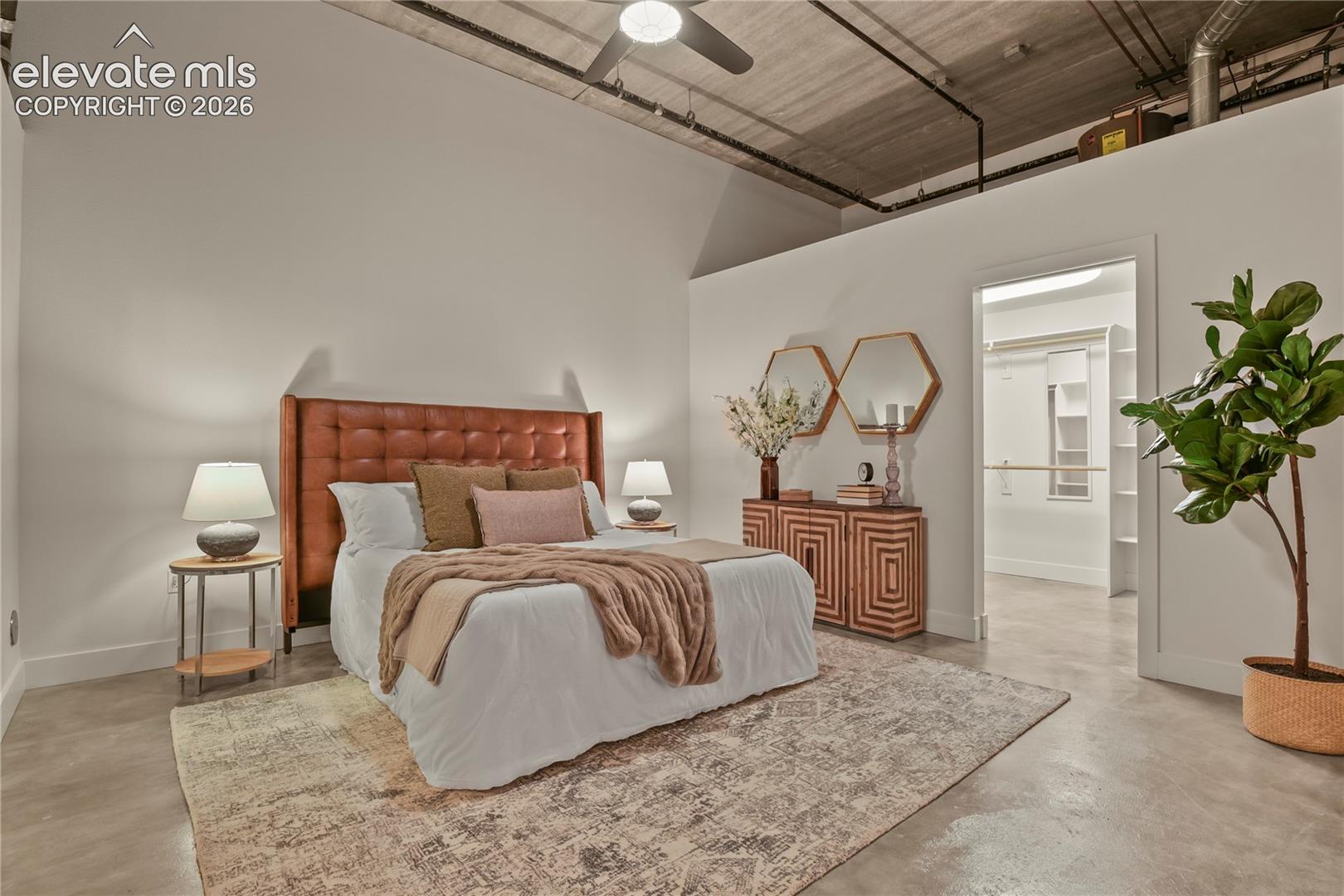 Expansive primary bedroom with ample room for office or exercise area 