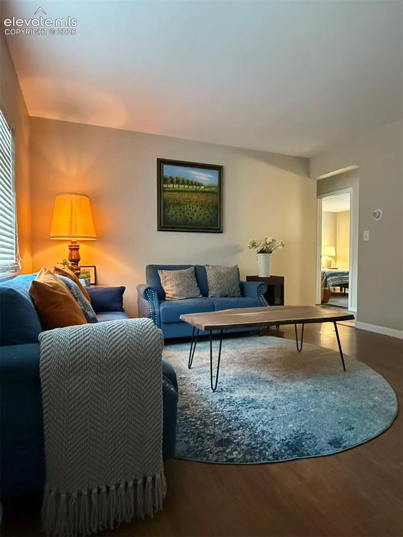 Wood-finish flooring throughout