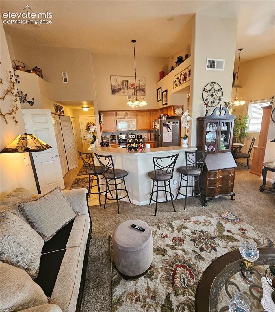 open concept-high ceilings