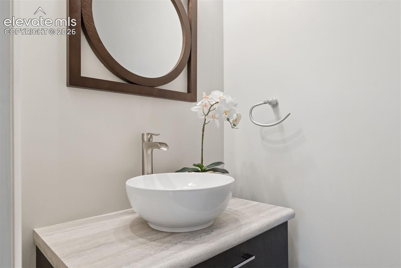 Main level powder room