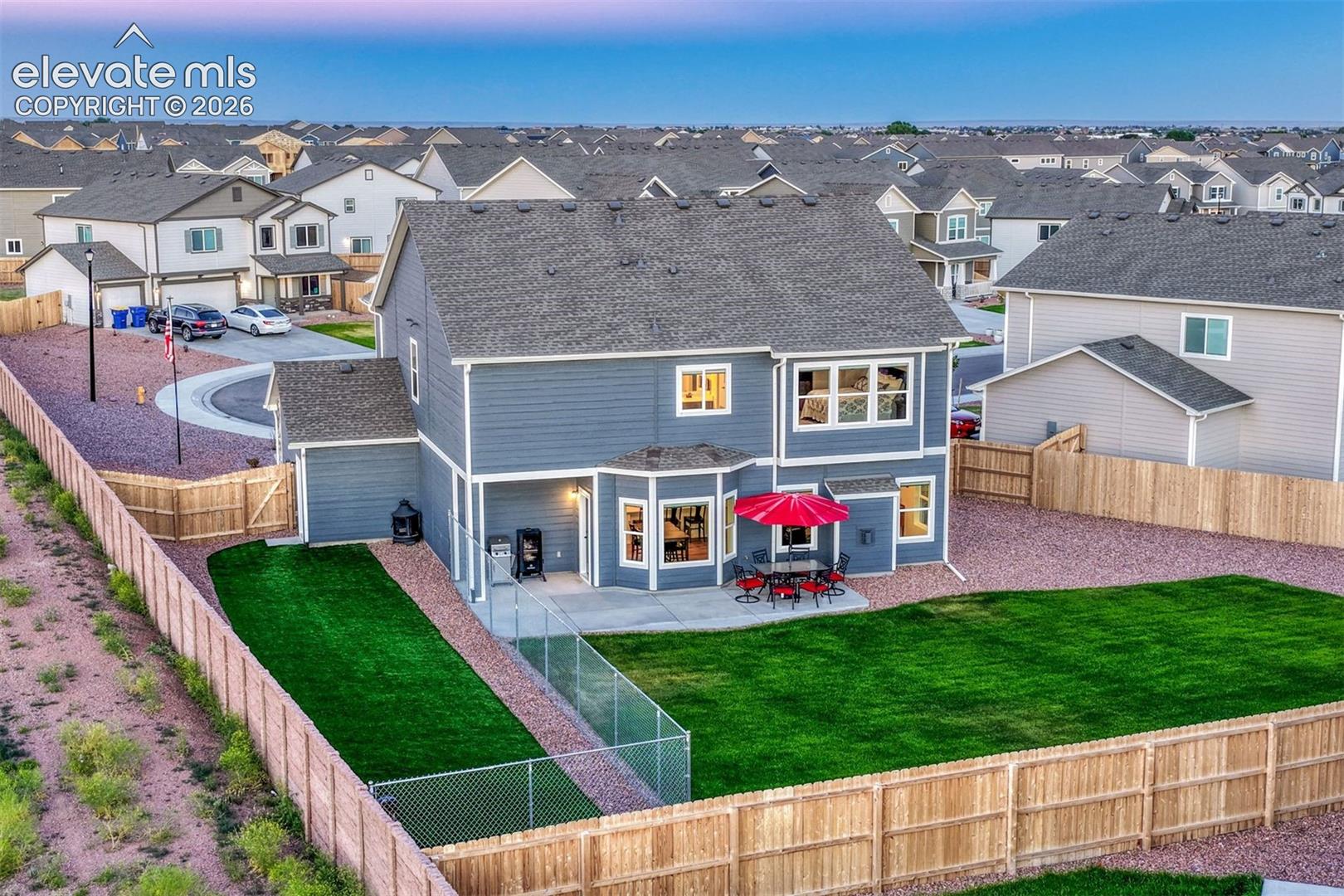 Dog run with top line pet turf