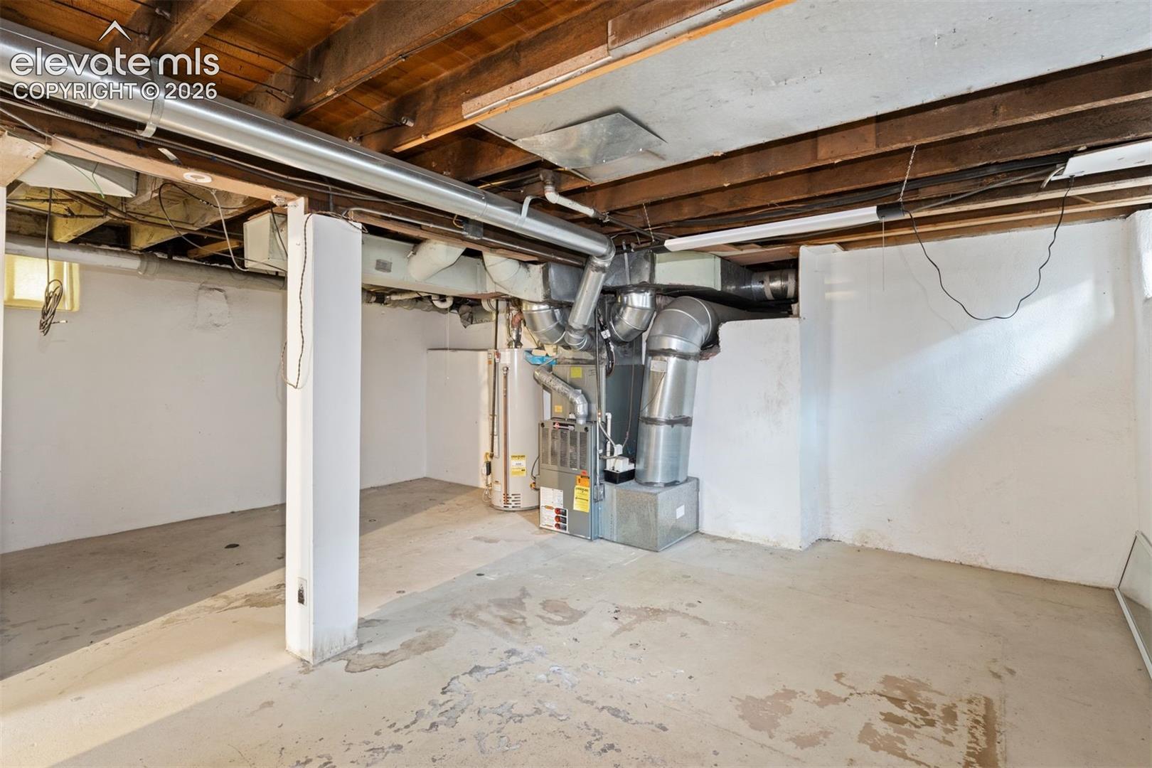 Unfinished basement area