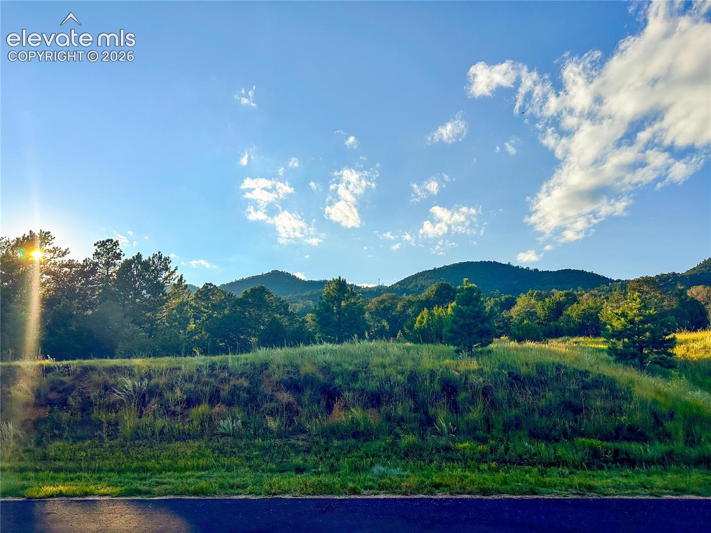 Mountain backdrop with natural terrain