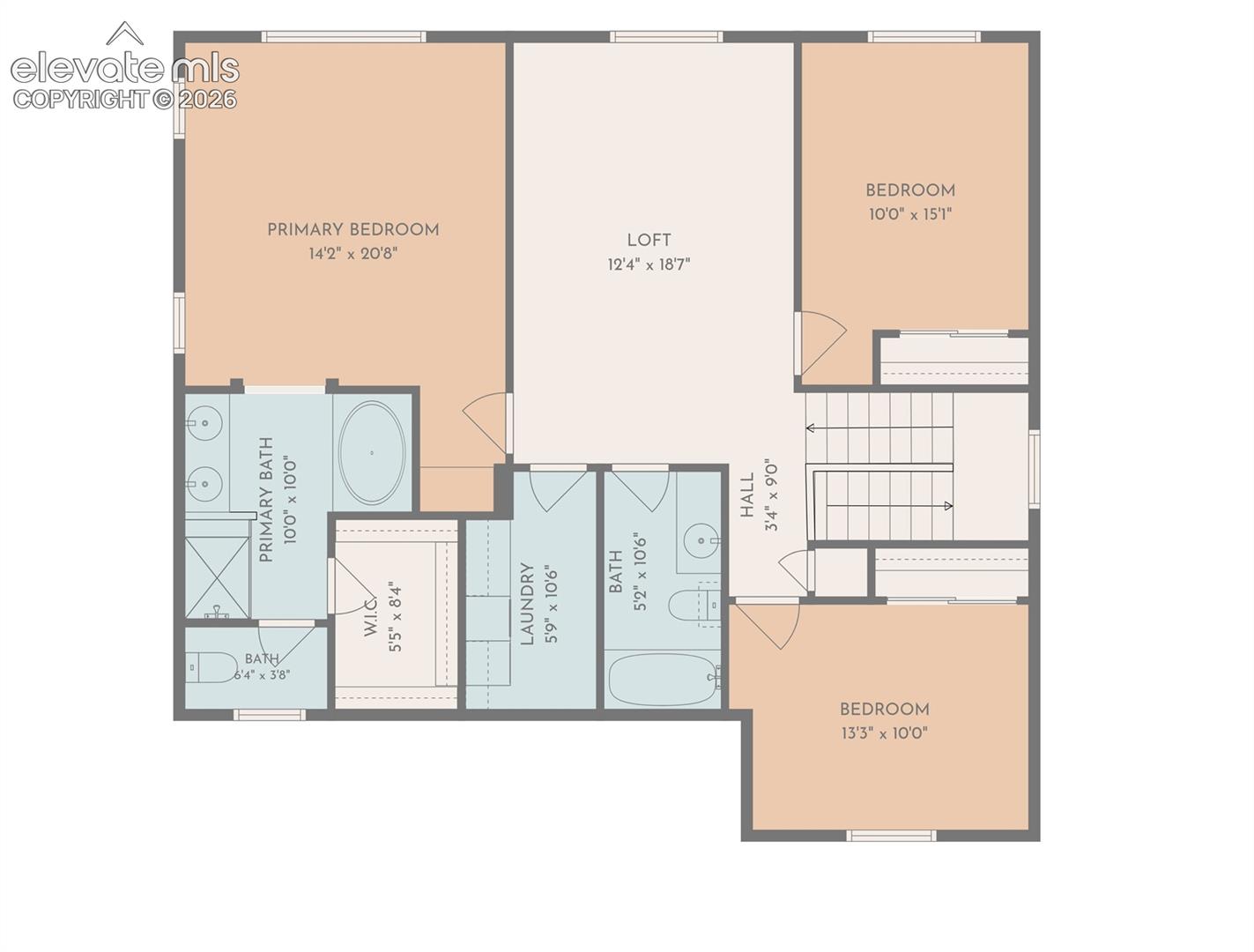 Upstairs measurements.