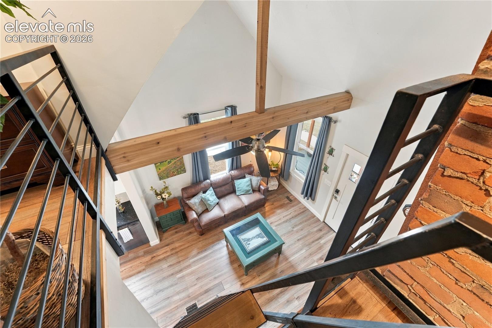 View from unique loft space. 