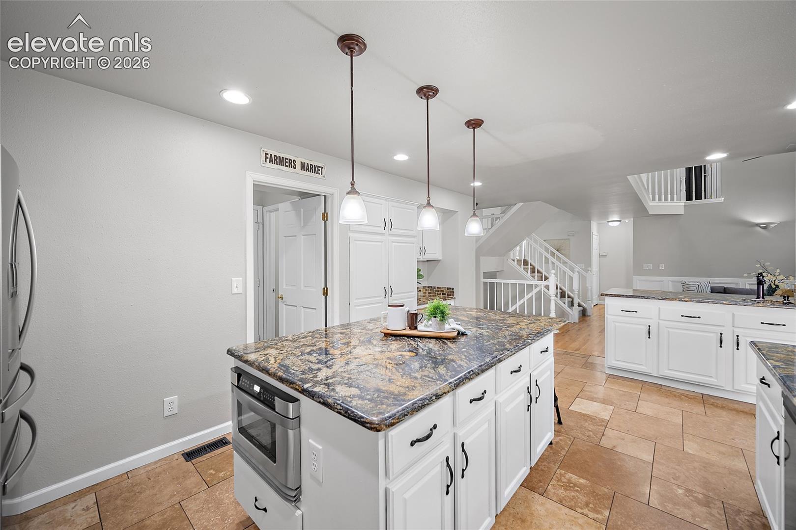 Island with microwave in island