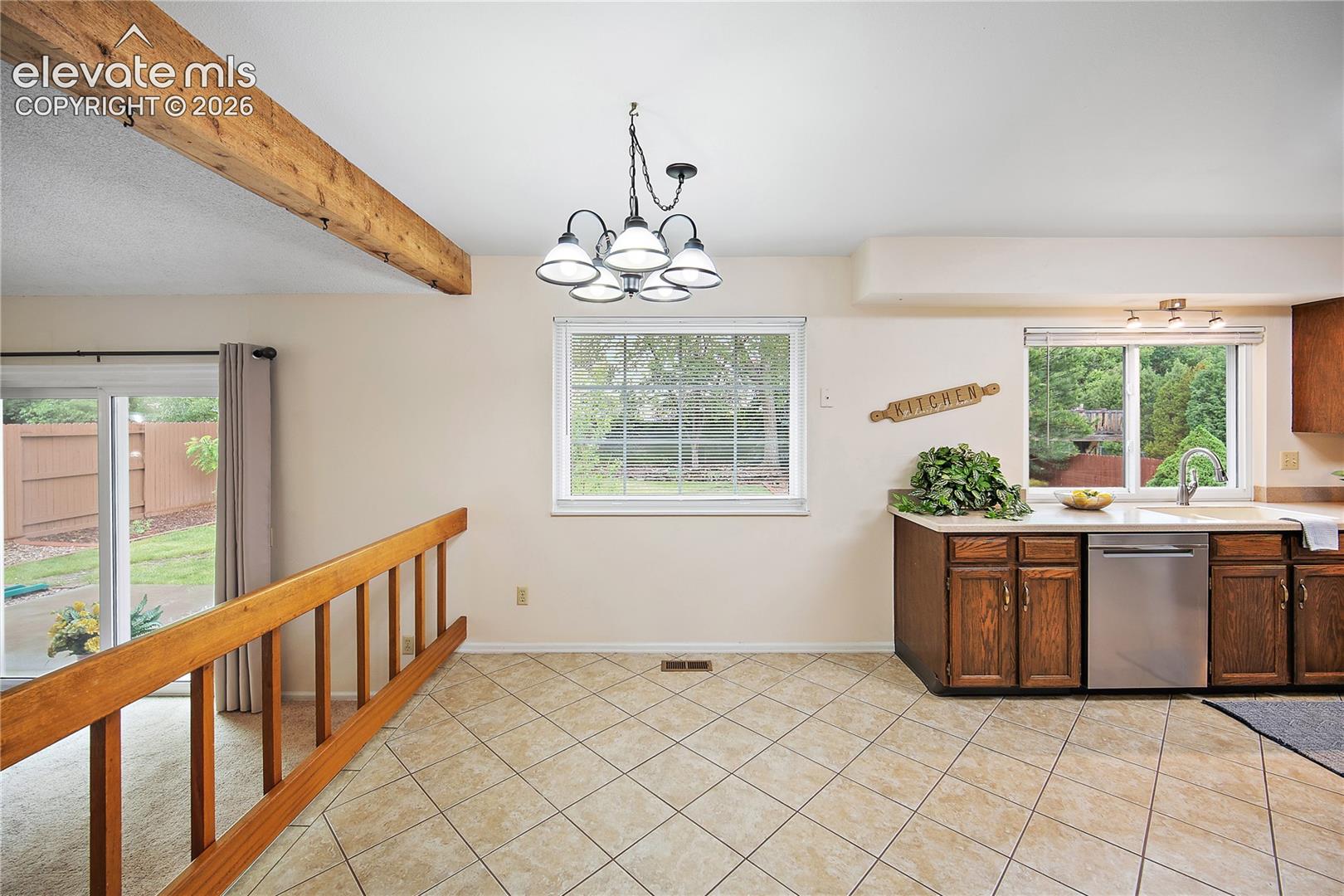 Dining space in the kitchen