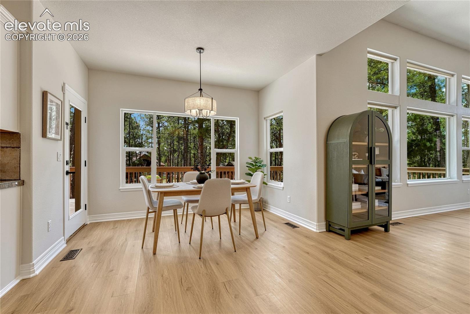 Eat-in kitchen with walk-out access...