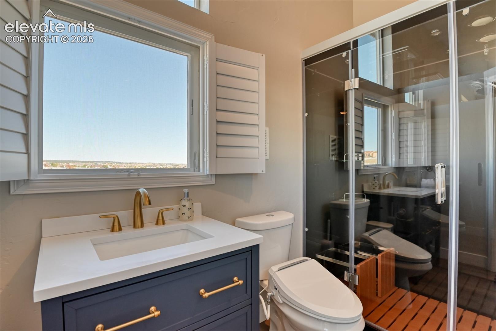 Steam shower bathroom.