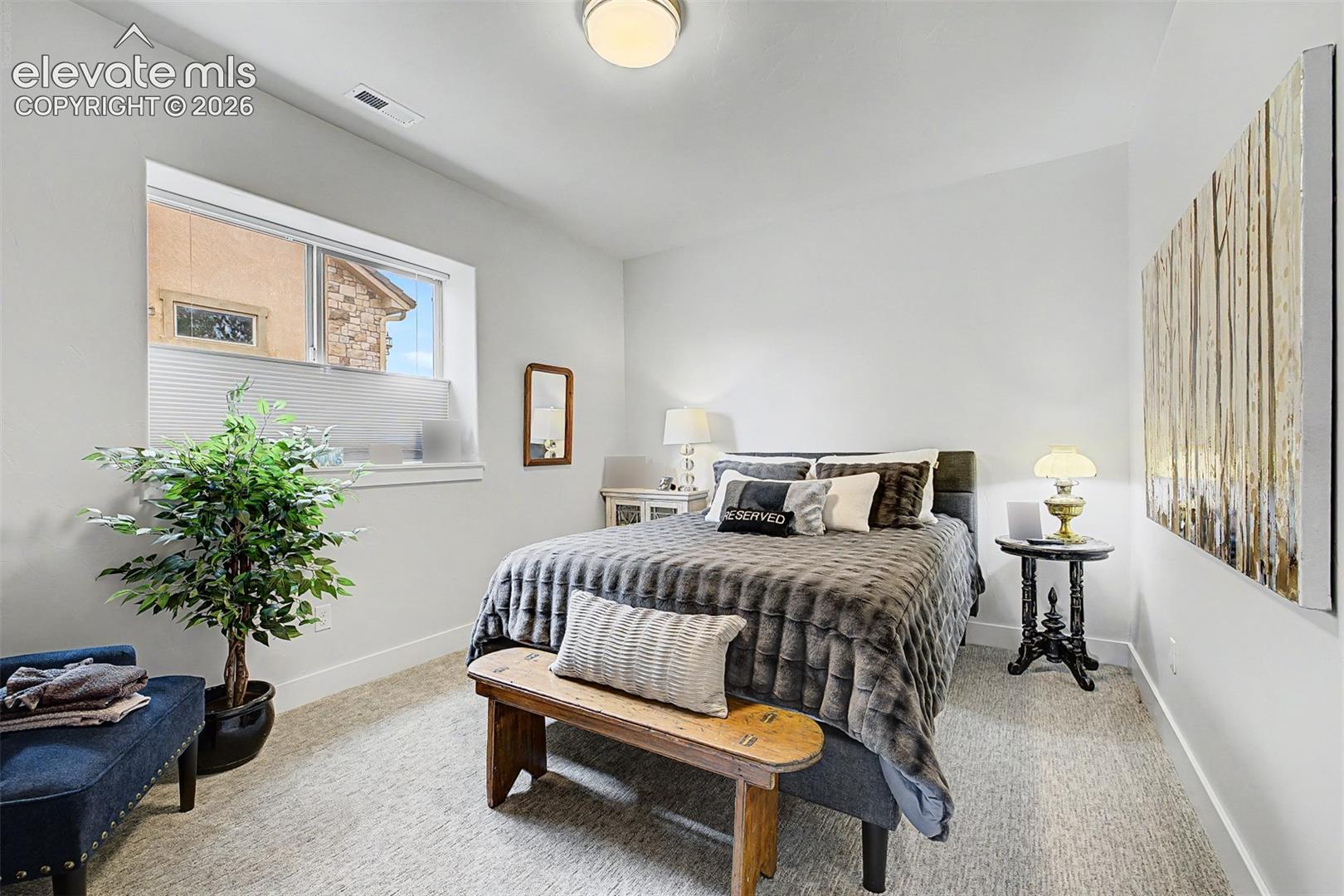 Another decent sized bedroom in the basement with top-down blinds that can or cannot let lots of natural light in.