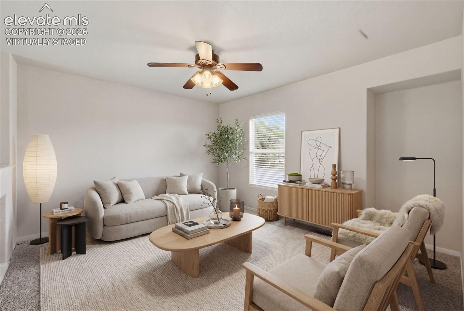 Virtually Staged - upper level loft. 