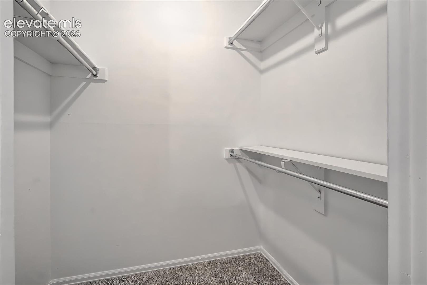 Spacious primary bedroom features a walk-in closet.