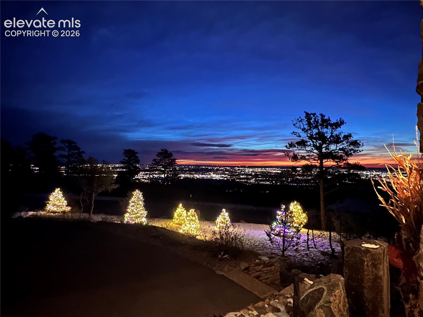 Winter evenings, city lights & a sky that puts on a show. Holidays at 7,645 feet.