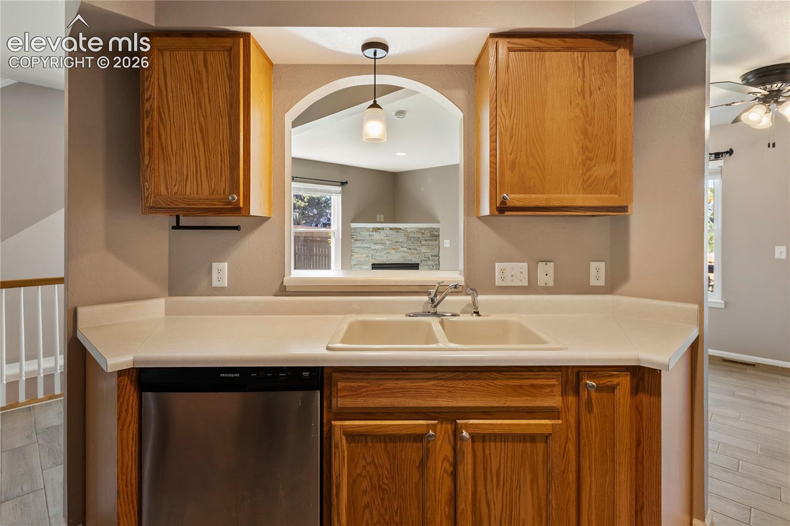 Open kitchen.