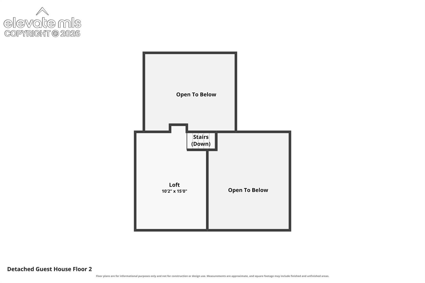 Guest House (ADU) Loft Floor plan.
