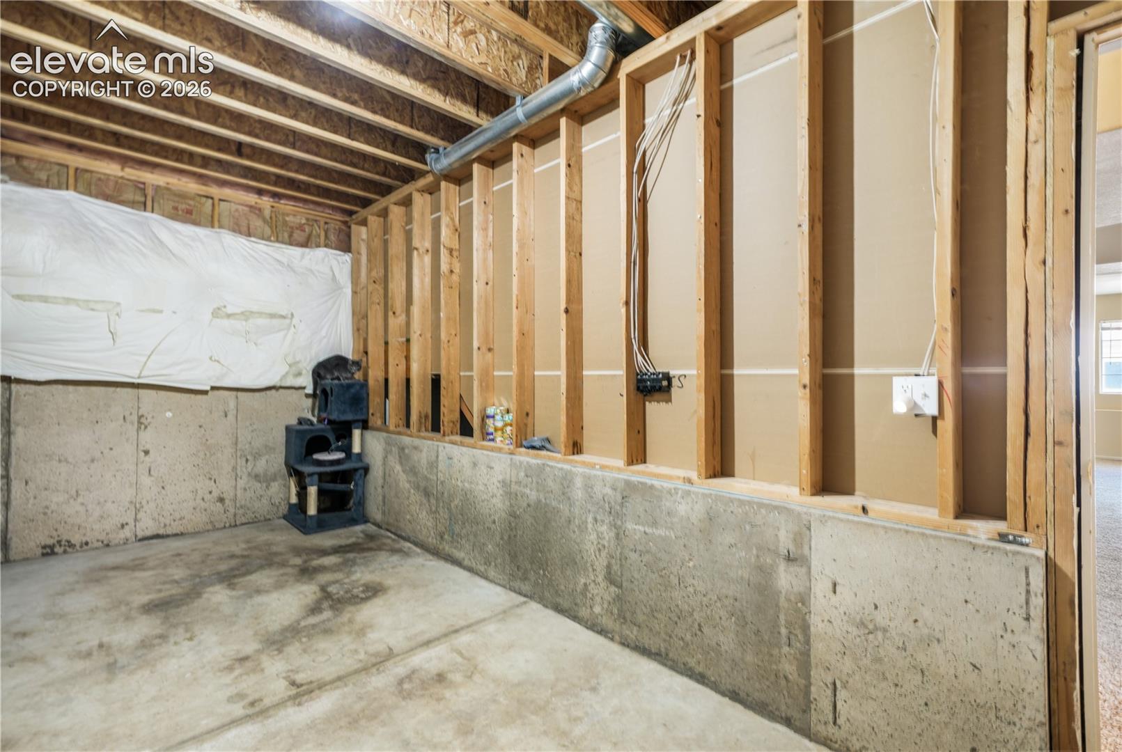 Basement unfinished storage area
